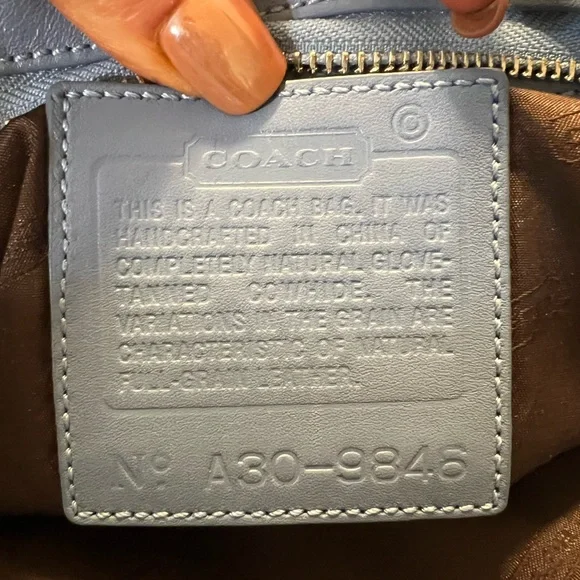 Coach Blue Leather. Vintage Coach Legacy Mini Market Tote. - Picture 2 of 8